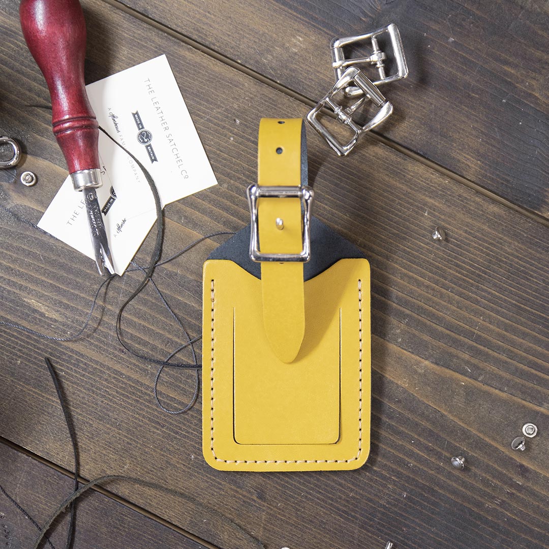 Personalized leather luggage tags sales