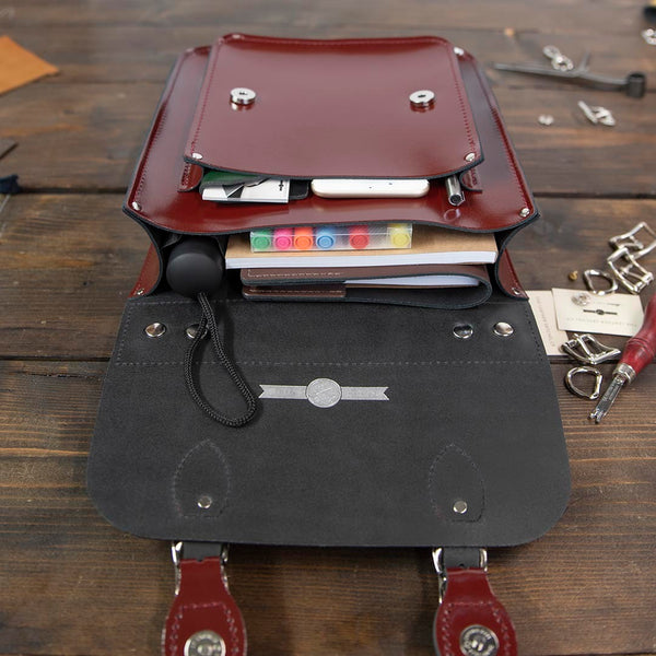 Small Leather Backpack (Portrait) The Leather Satchel