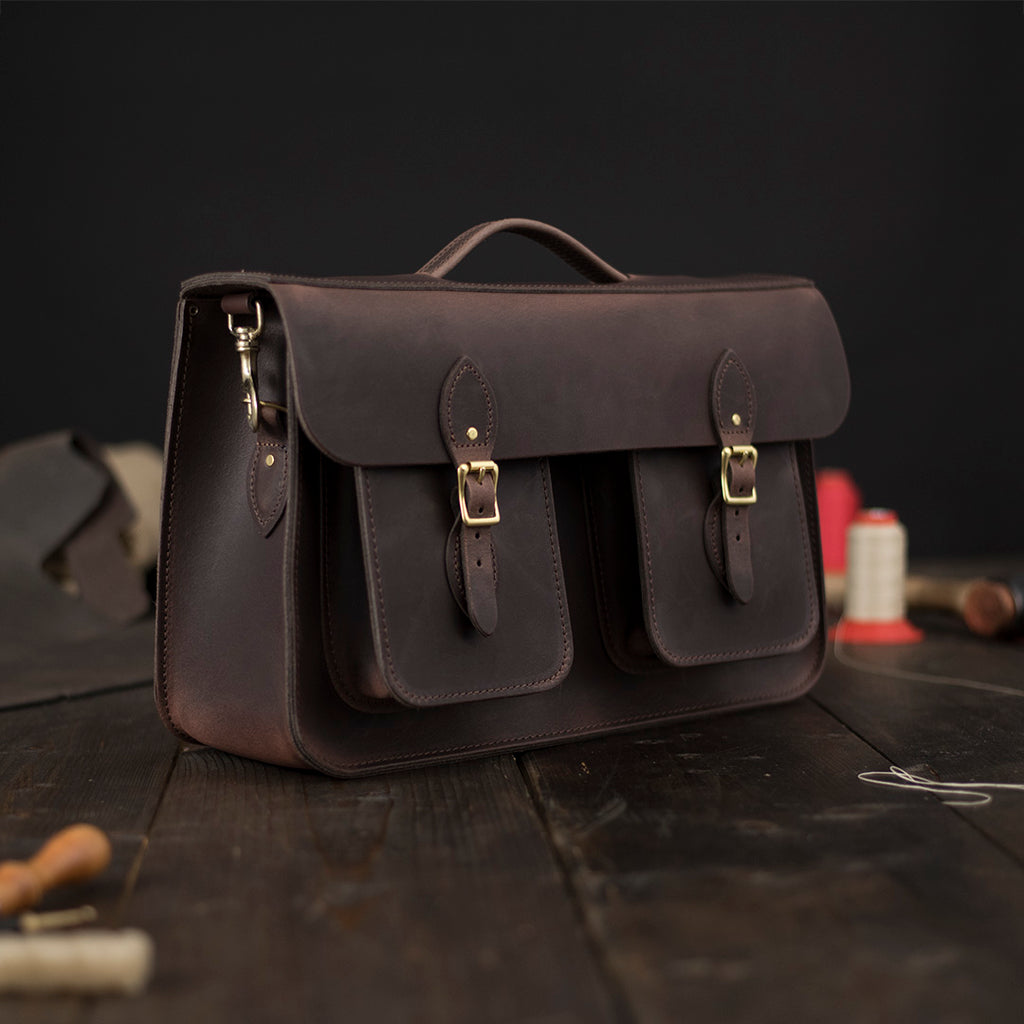 Double Front Pocket for Leather Bag