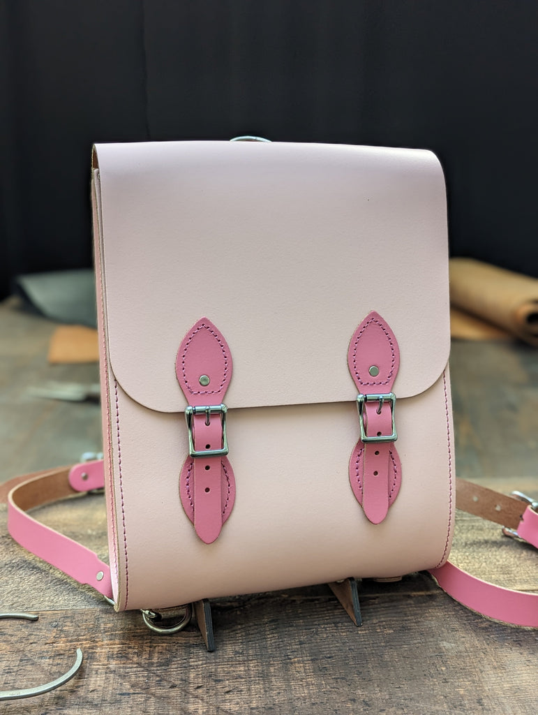 Mini Windsor Backpack made from Candy Floss and Baby Pink Leathers (MMRP £178)