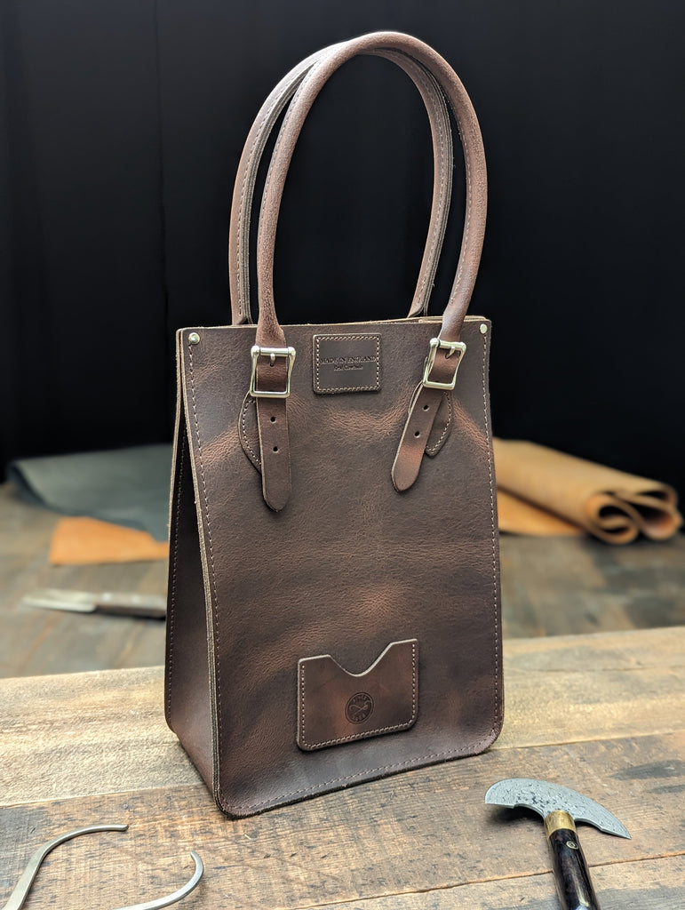 Mini Tote made from Distressed Walnut Husk Leather (MMRP £130)