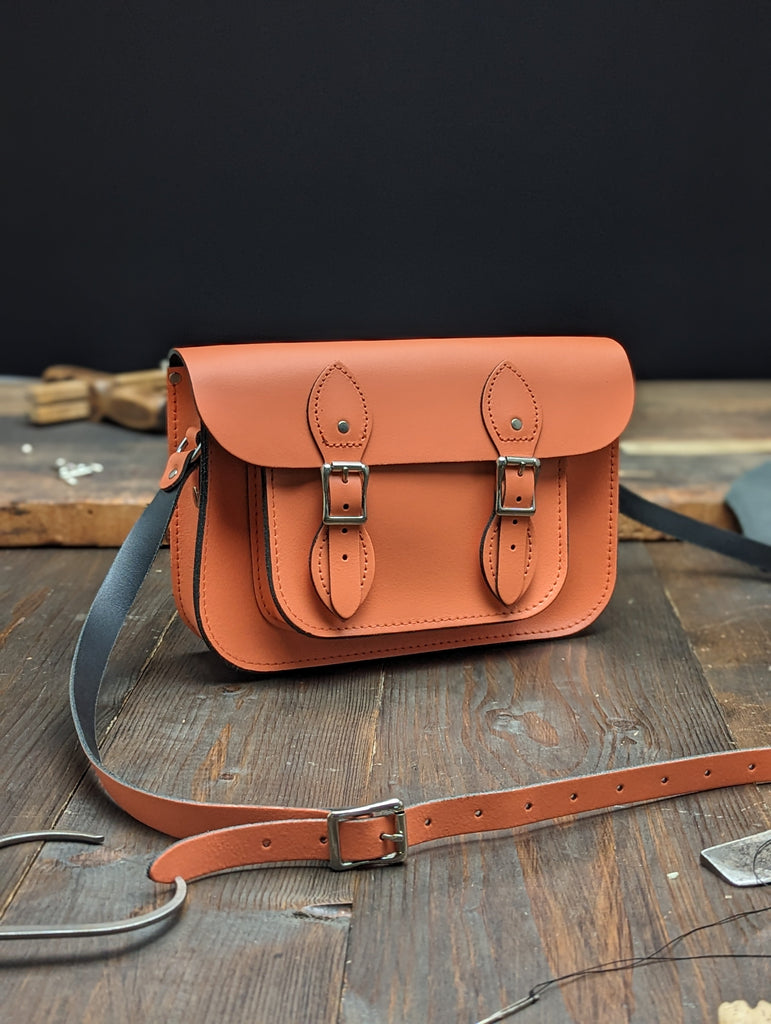11" Classic Satchel with Hidden magnetic Fasteners made from Coral Reef Leather (MMRP £120)