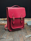 Medium Portrait Backpack with Magnetic Fasteners and Gold Hardware in Pillarbox Red (MMRP £203)