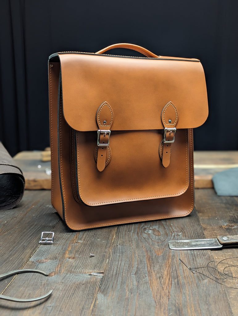 Large Portrait Backpack made from London Tan Leather (MMRP £198)
