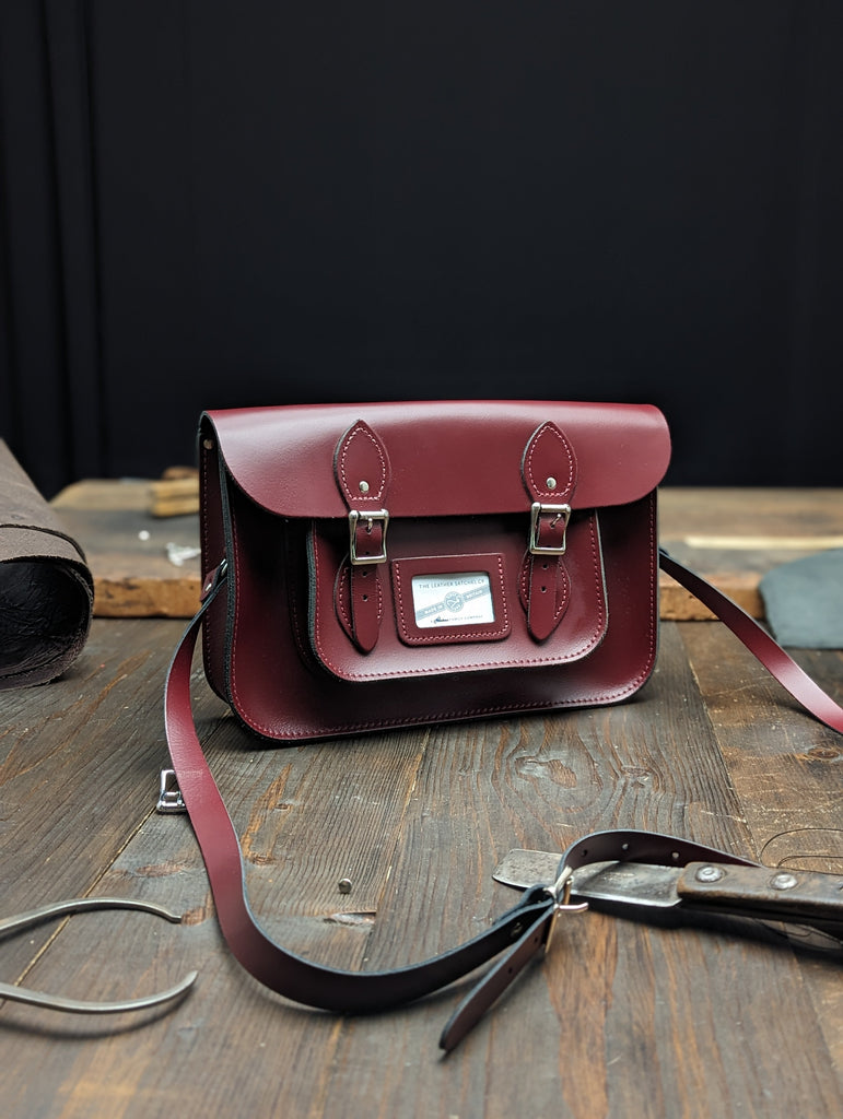 12.5" Classic Satchel with Outer Slip Pocket made from Mulberry Bush Leather (MMRP £145)