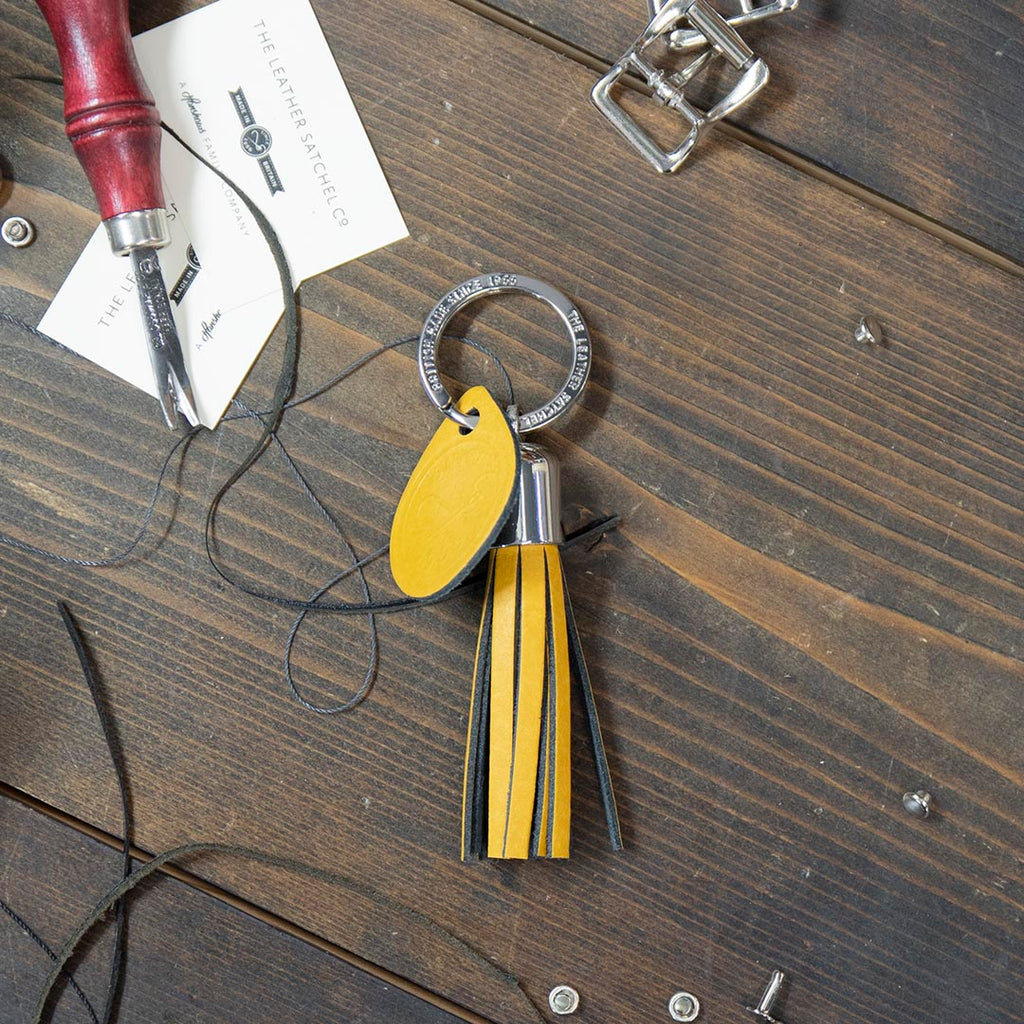 Personalised Leather Tassel Keyring